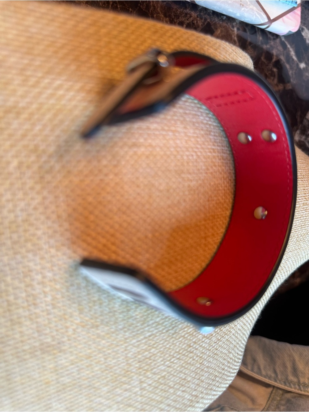 Christian Louboutin Cream Studded Leather Bracelet - Picture 3 of 4